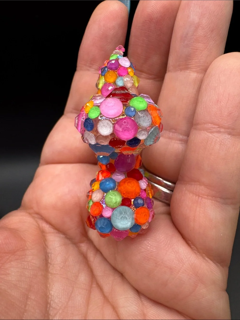 Handmade Multicolor Neon Balloon Dog Blinged/Bedazzled Keychain Bag Charm